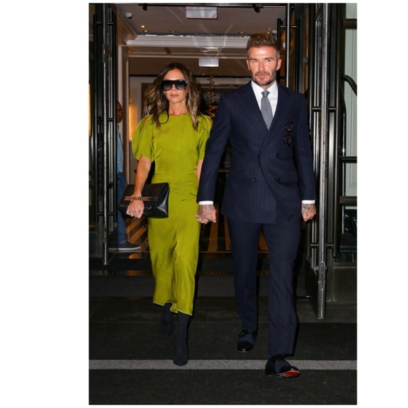 VICTORIA BECKHAM Gathered Melange Midi Dress - Picture 5 of 6
